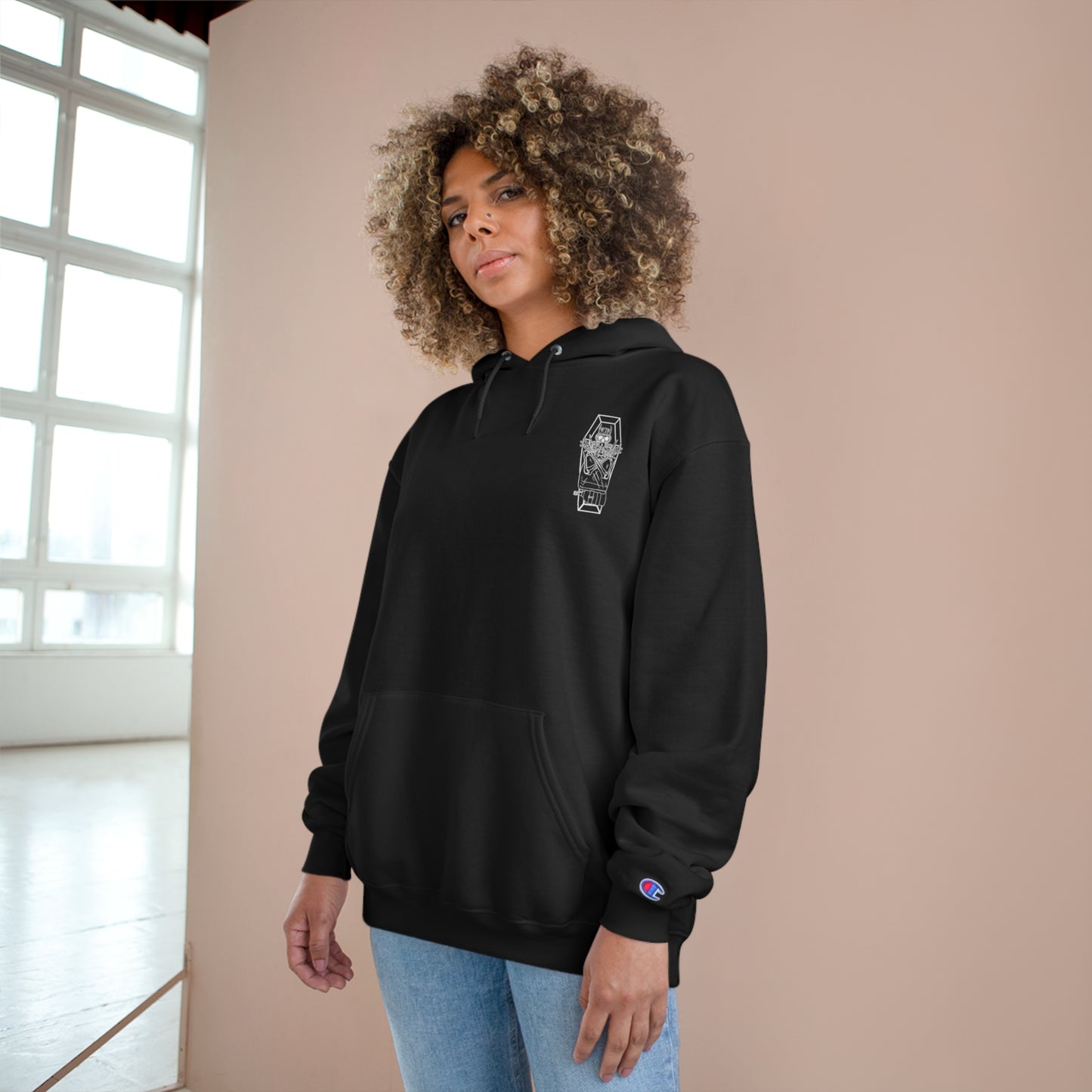 Demons in the water 2 Champion Hoodie light design