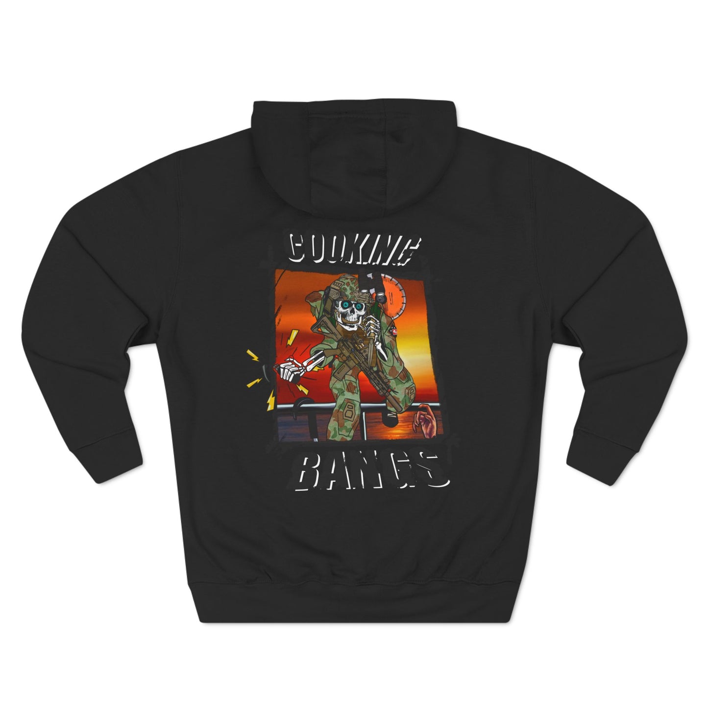 Cooking BANGS Three-Panel Fleece Hoodie