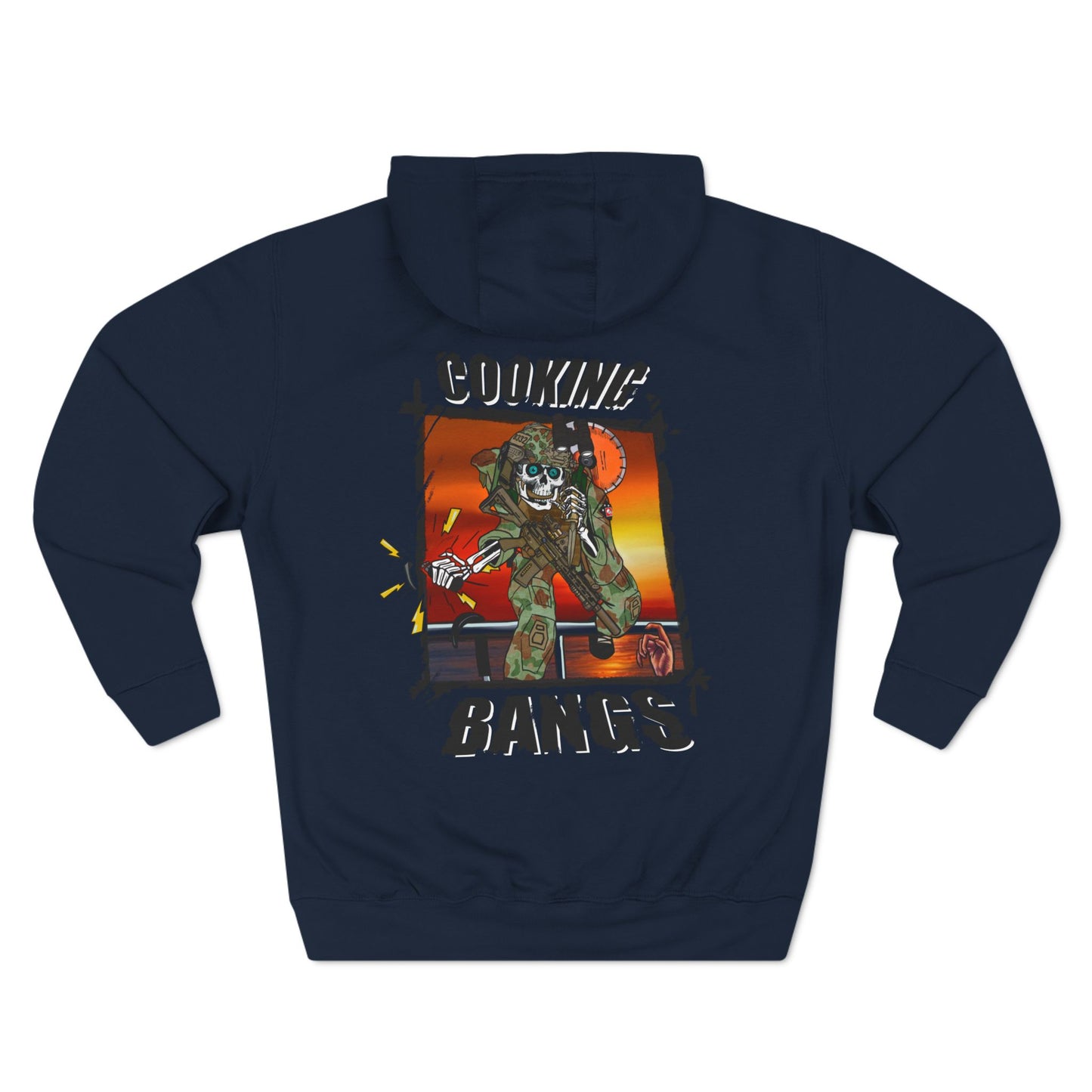 Cooking BANGS Three-Panel Fleece Hoodie