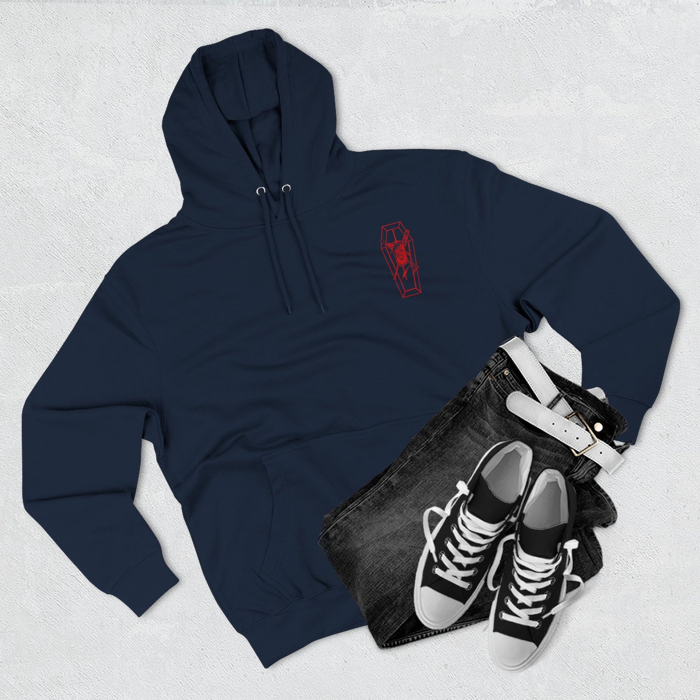W-M HITMAN 1 Three-Panel Fleece Hoodie COFFIN
