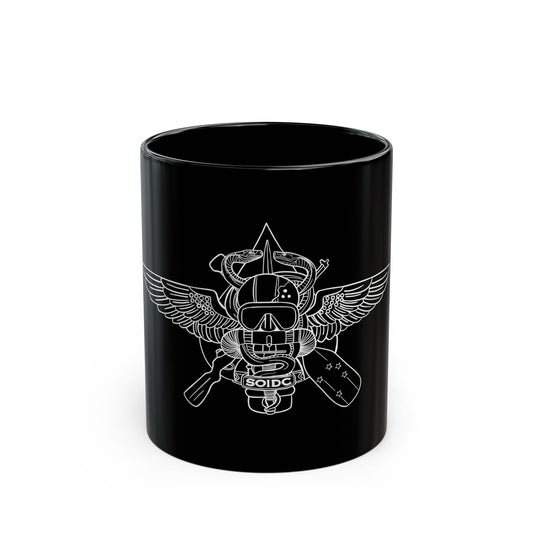 Customizable Black Mug with Wings & Guns Design | Unique Gift, Coffee Cup, Tea Mug, Cool Merchandise, Personalized Item