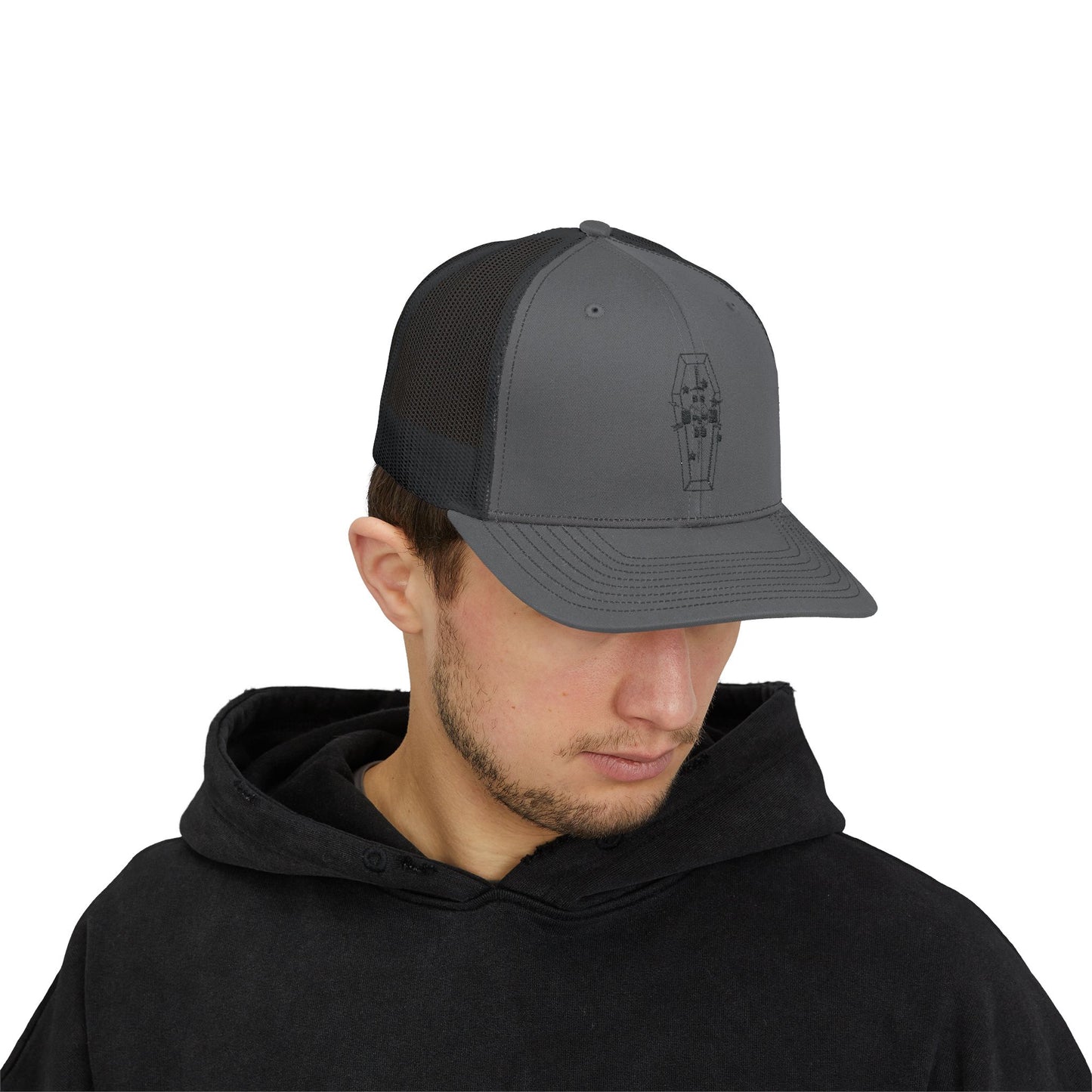 Whiskey Mike coffin Snapback Trucker Cap