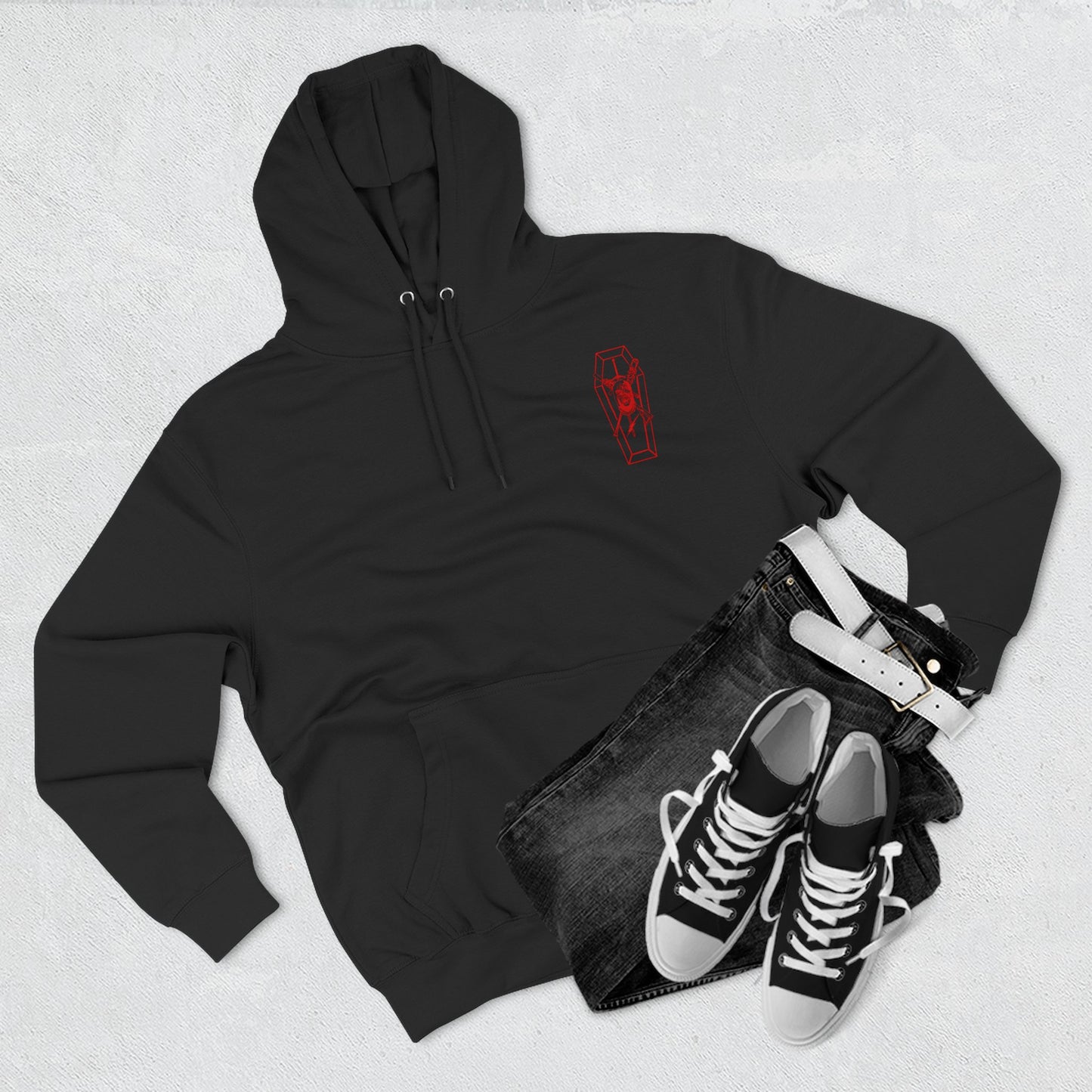 W-M HITMAN 1 Three-Panel Fleece Hoodie COFFIN