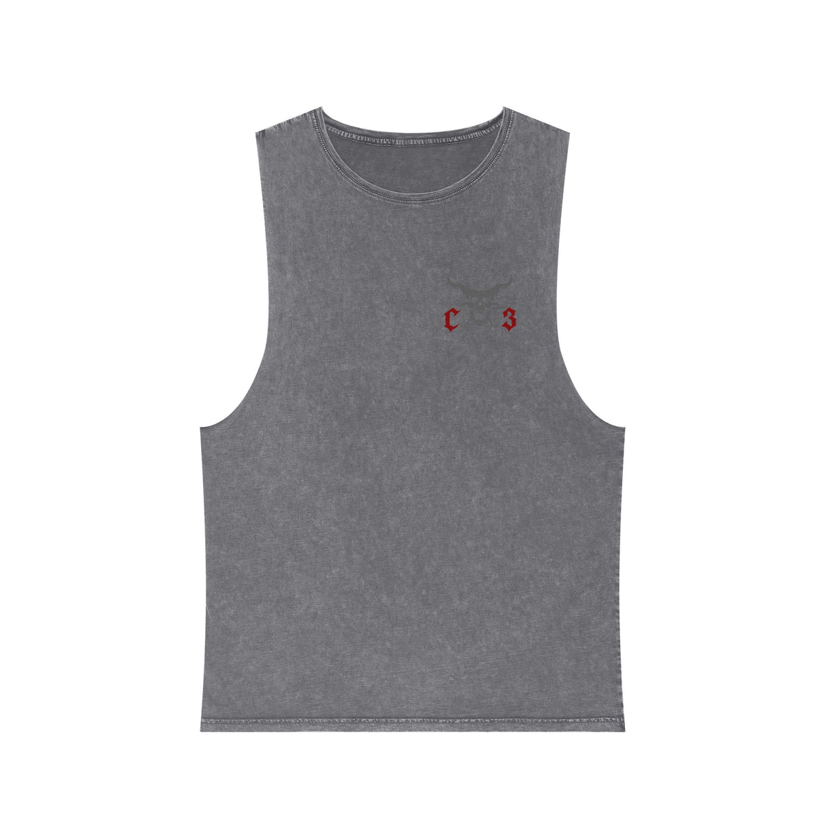 Crooks & Company Stonewash Tank Top — Graphic Skull Biker Muscle Tee